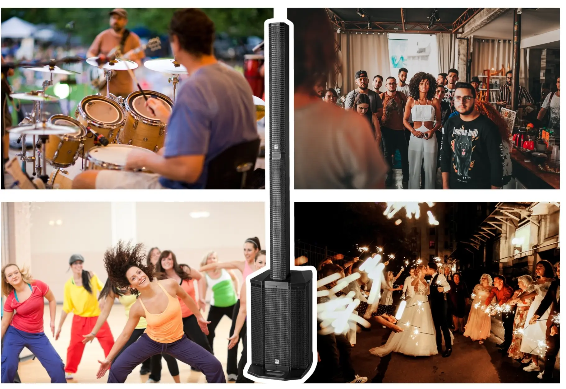 Utilisation des enceintes HK Polar 10 lors d'un cours de sport, d'un discours, concert ou mariage.