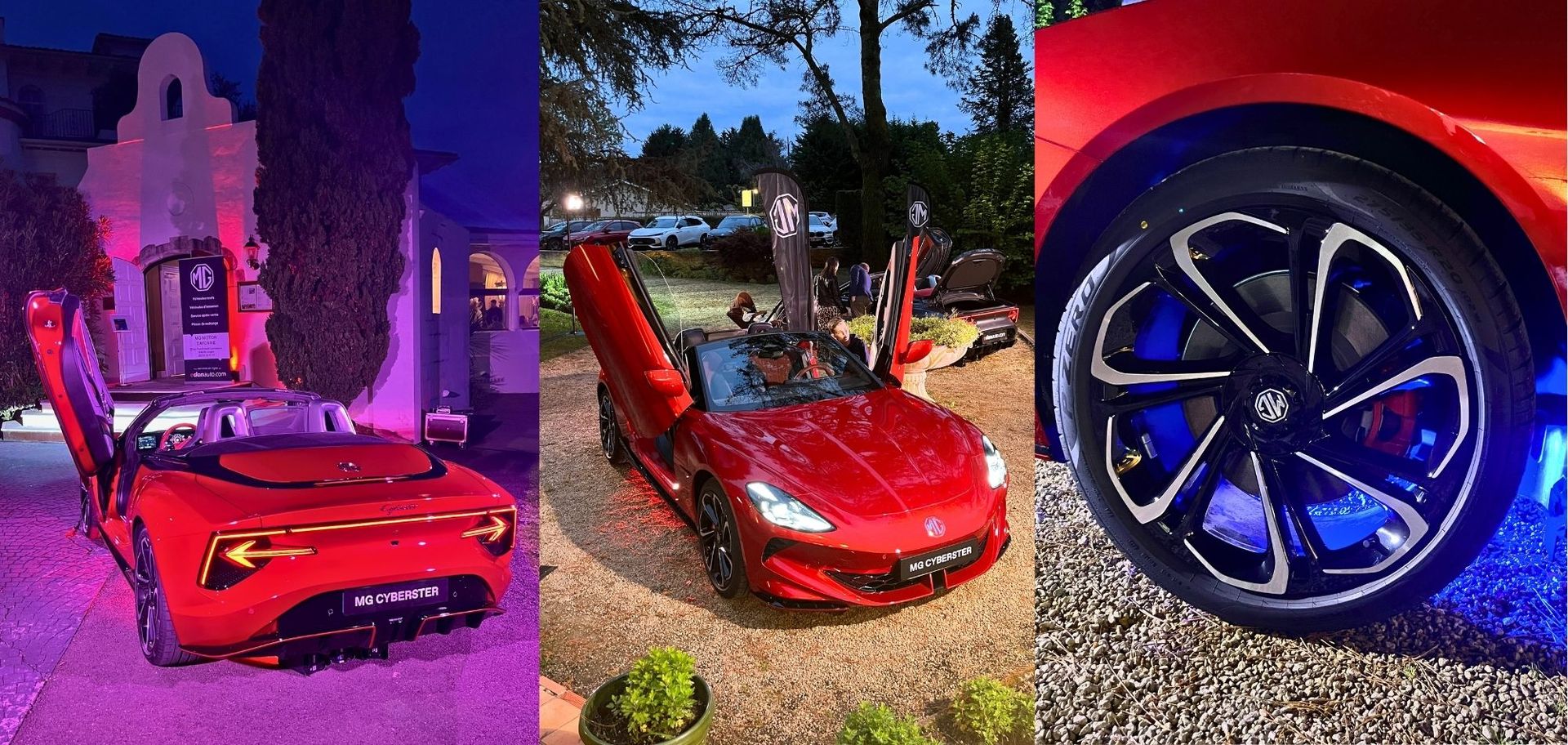 Mg Cyberster au château de Brindos à Anglet organisé par Eden Auto, Magescq.