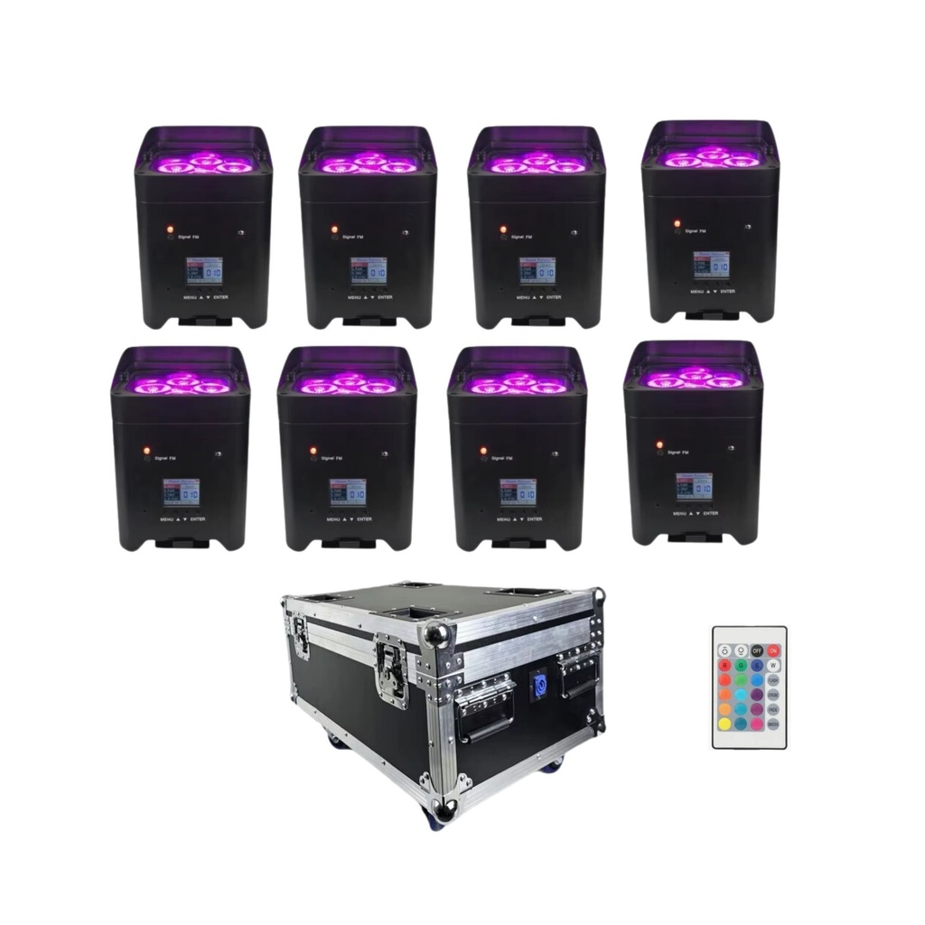[LEDBAT] 8 Projecteurs leds sur batterie 6 x 18W